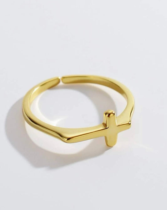 CROSS GOLD RING