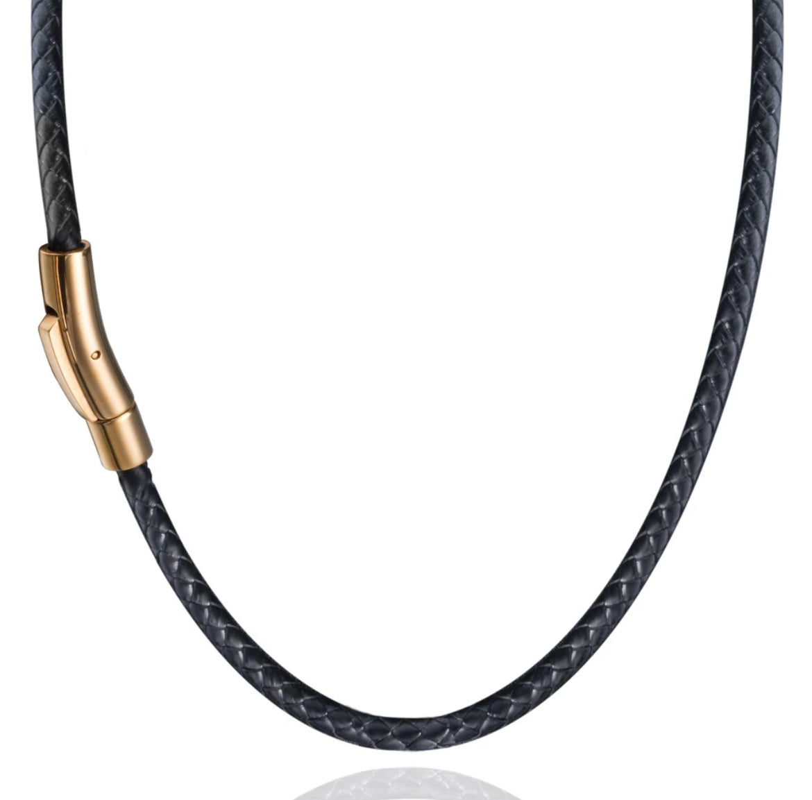 BLACK LEATHER NECKLACES FOR MEN