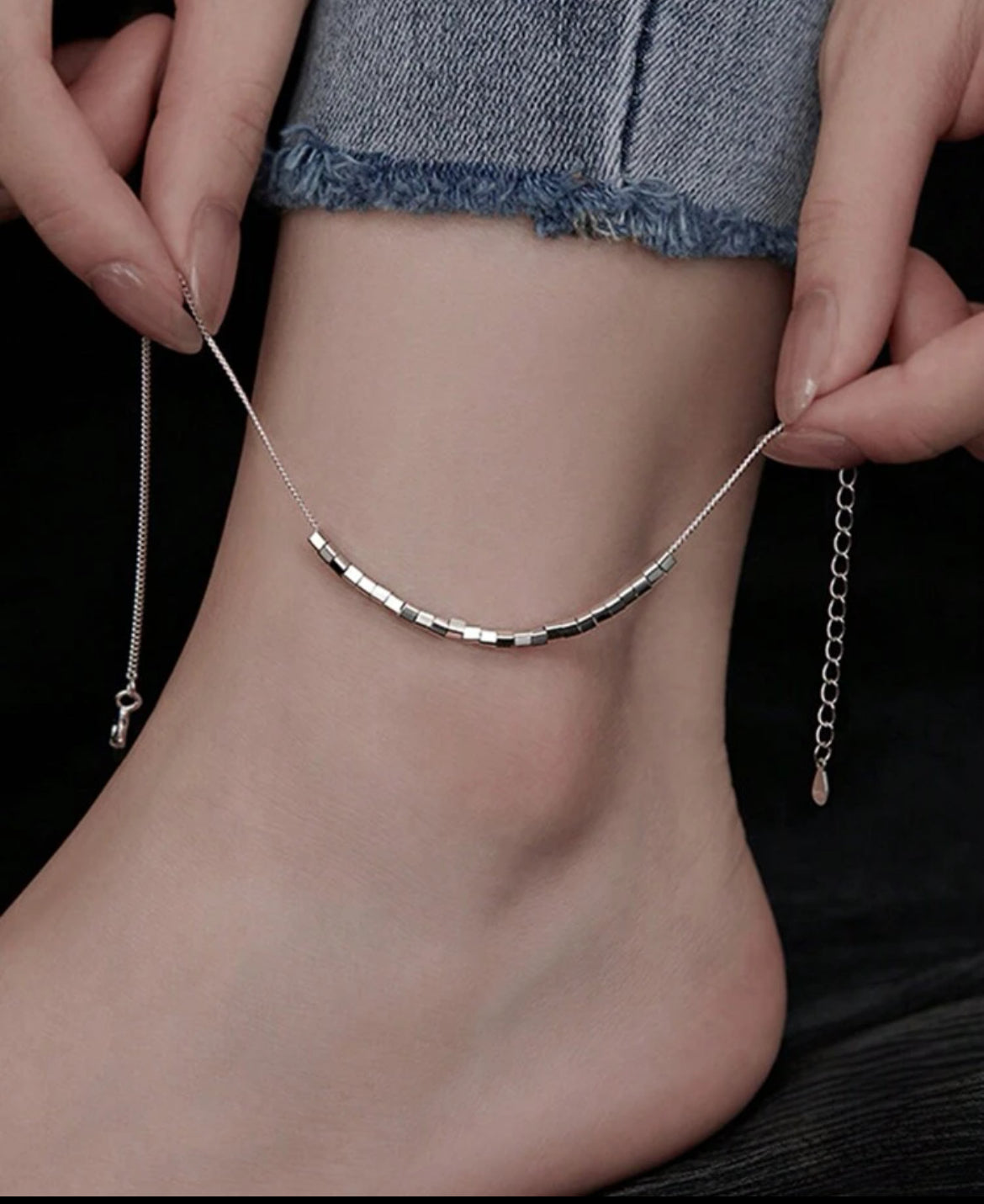 SQUARE BEAD ANKLET