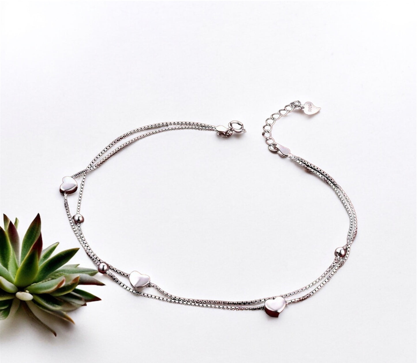 DOBLE LAYER HEART ANKLET